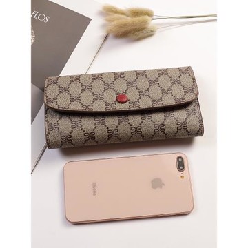 長款超薄女大氣拉鏈皮夾錢包