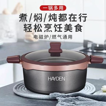 德國燉鍋家用煲仔飯煲湯鍋蒸湯燉盅不粘鍋燜燒鍋燃氣灶電磁爐專用