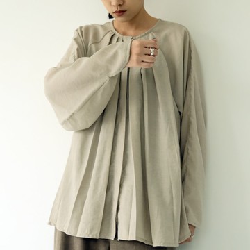 川 衣 WEAR BEING  琵琶袖散狀襯衫 米灰棉麻