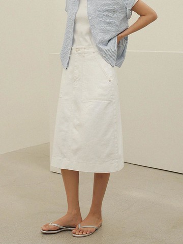[RR] Midi Skirt [White]