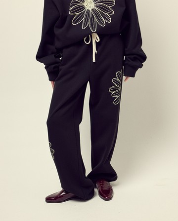 MARDI MERCREDI 運動棉褲 黑色 經典小雛菊 奶油花 JOGGER PANTS FLOWER
