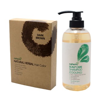 娜禾蜜 草本增色護髮粉｜咖啡黑x1+涼感無矽靈健髮洗髮露x1