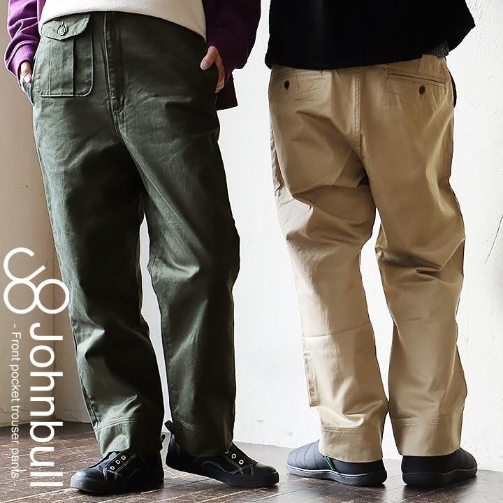 パンツ トラウザー スラックス ワークパンツ ワイドルーズ フィンクス サテン コットン 日本 メンズ レディース Johnbull  LINEショッピング