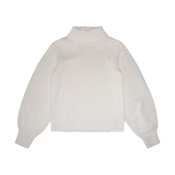 Chloe' - Ivory Cotton And Wool Knitwear