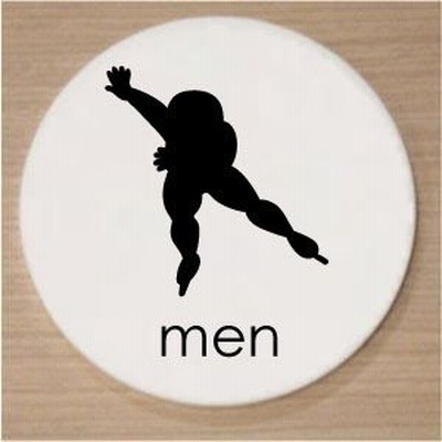トイレマーク　トイレプレート　アクリル白色丸型１００ｍｍ　おしゃれなトイレマーク　安価なプレート