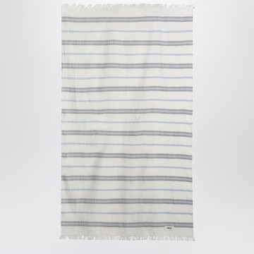 White beach towel with striped pattern