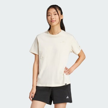 adidas 愛迪達 短袖上衣 女 W L SLIDE TEE 米白 JJ4094 (S2921)