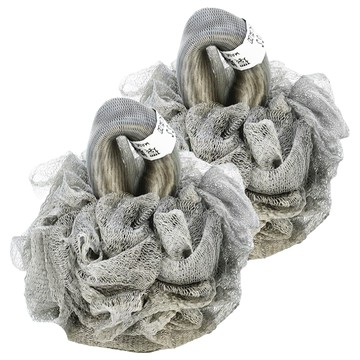 KEYTOSS 詰朵斯 竹炭添加 POPO伸縮沐浴球 聚乙烯PE網95%/竹炭紗5% 可重複使用  灰色  2個  1個