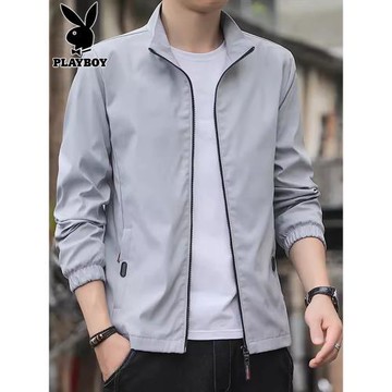 花花公子休閑夾克男士2025冬季新款寬松立領上衣潮流加絨外套男潮