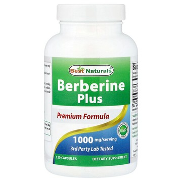 Best Naturals, 小檗堿+，1000 毫克，120 粒膠囊（每粒膠囊 500 毫克）
