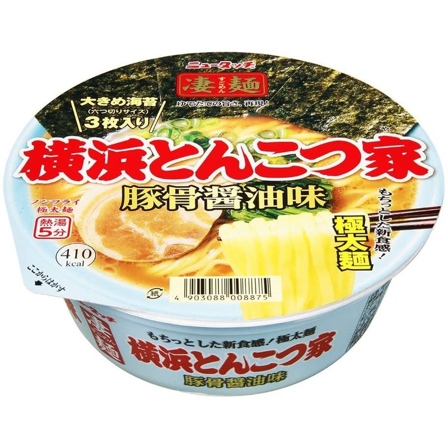 ニュータッチ 凄麺 横浜とんこつ家 117g×12個