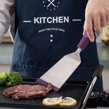 耐高溫護鍋鏟炒菜不銹鋼鏟 硅膠鏟魚鏟煎牛排鏟燒烤鏟多功能