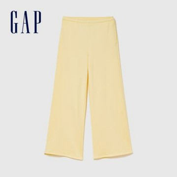 【GAP】VintageSoft寬褲管運動褲-玉米黃(672610)