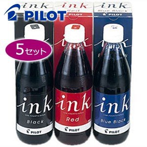 万年筆 インク パイロット 350ミリリットル ボトルインク 同色5個セット レッド INK-350-R