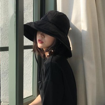 遮陽帽棉麻女休閑夏季可折疊大檐