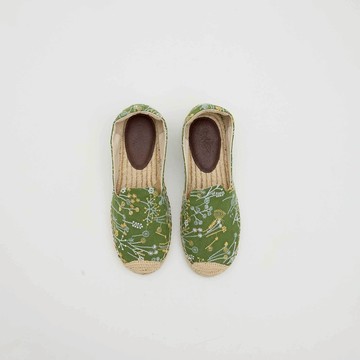【One Shoe】手作草編鞋 刺繡緹花  綠野仙蹤薄荷  Espadrilles