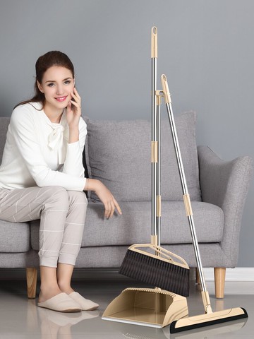 掃把簸箕套裝組合家用軟毛魔術掃帚笤帚掃地刮水器地刮掃頭發神器