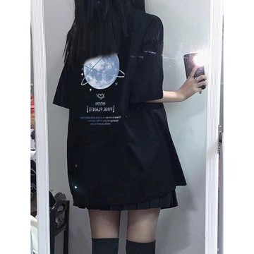 歐美大版中長款下裝消失t恤女寬松短袖下半身失蹤上衣遮屁股體恤