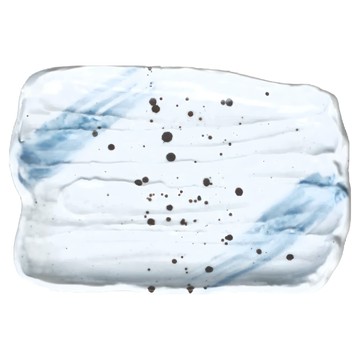 美濃燒 吹墨角皿 日本製 陶瓷  藍色  1個  22.5 x 15 x 2cm