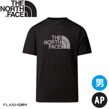 【The North Face 男 快乾排汗透短T AP《黑》】8DHY/登山/排汗T/圓領T/運動衣