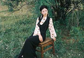 云夢澤 新中式復古藏裝  玫瑰田園碎花修身 內搭/背心裙