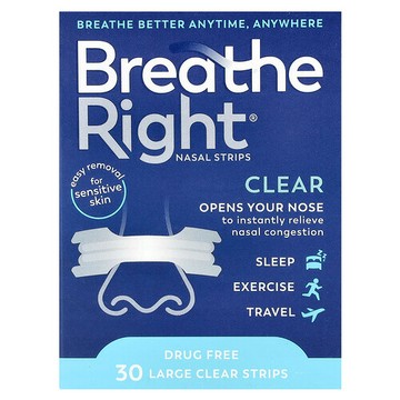 Breathe Right, 鼻貼，大號，30 片透明片