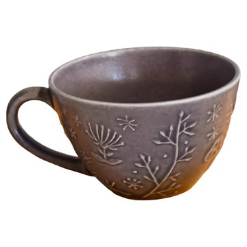 佐和陶瓷 紫花飛蝶舞拿鐵杯 日本陶瓷 260mL  1個