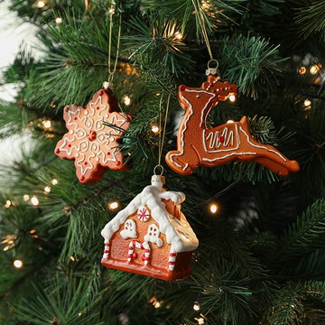 「聖誕節裝飾」聖誕節創意裝飾品聖誕樹雪花麋鹿薑餅人掛件櫥窗氛圍布置