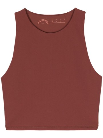 The Upside - Jacinta ribbed cropped performance tank top - women - Elastane/Elastane/Polyamide/Recycled Polyamide - M - Brown