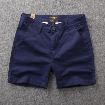 顯腿長彈力三分褲男耐臟耐磨修身直筒休閑純色3分短褲4分沙灘馬褲