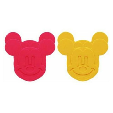 【震撼精品百貨】Micky Mouse 米奇/米妮  杯墊-紅黃4入 震撼日式精品百貨