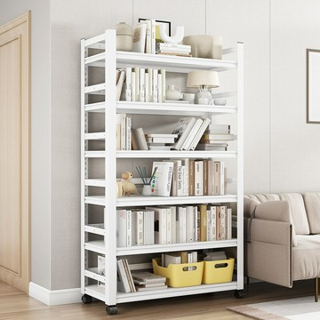 鐵藝書架圖書館置物架家用兒童書本收納架客廳書柜鐵架子鋼制貨架zm7191ws7191