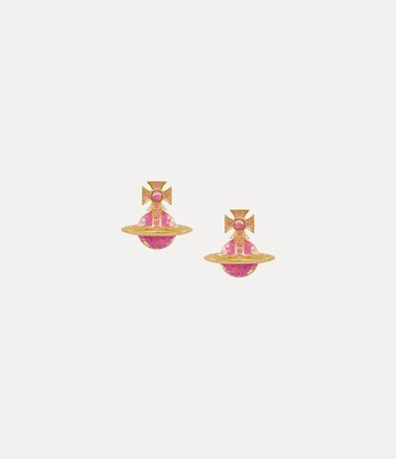 Vivienne Westwood Franca Earrings Gold-red-cz-pink-synthetic-opal Gold-red-cz-pink-synthetic-opal Women