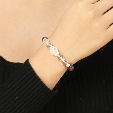 現貨+預購 白水晶手鍊串珠手繩女手珠平安擋煞防小人轉運淨化招財開運-九紫離火紫水晶74kj2【獨家進口】【米蘭精品】