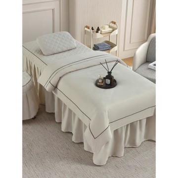 美容床罩四件套新款按摩理療純色簡約美容院專用洗頭床套四季通用