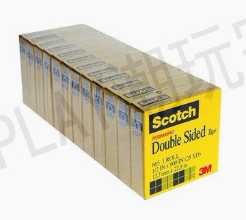 3M665透明雙面膠 Scotch思高正品 12.7mm*22.8m無痕高粘膠帶 3M高效雙面透明 家用辦公美國原裝進口雙面膠帶【亞德機械五金家居】