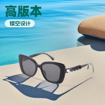 墨鏡CH5422高版本 鏤空字母黑白兩色時尚復古優雅 女士司機太陽鏡