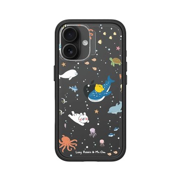iPhone 16 Mod NX 黑 - 懶散兔與啾先生 Lazy Rabbit and Mr.Chu - 海洋