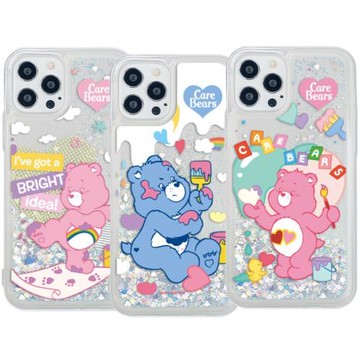 韓國卡通可愛小熊閃閃少女心夢幻適用蘋果14pro小清新彩虹流沙亮片iphone15promax手機殼13防摔保護套
