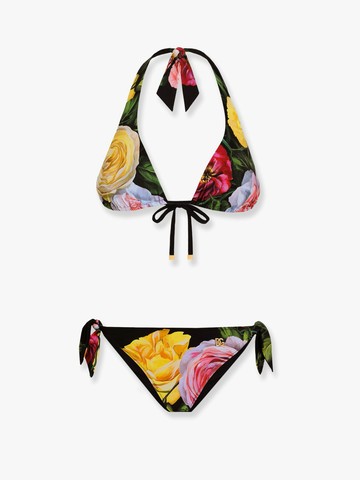 Bikini with iconic multicolor print with canvas clutch - DOLCE & GABBANA - gender_Woman