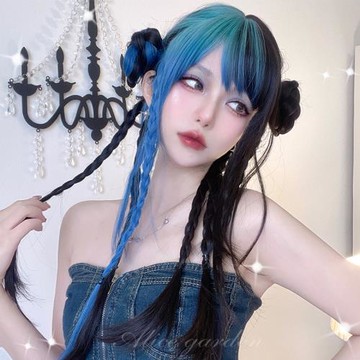 AG假發劉海染網紅日常y2k千禧辣妹亞文化朋克風日系Lolita長直發