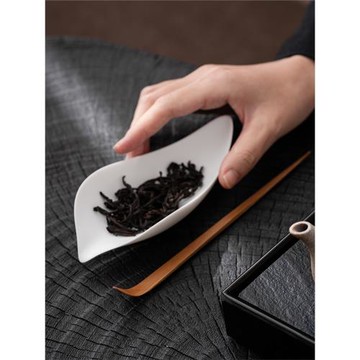 原白茶則茶勺茶鏟創意茶荷茶道零配件家用陶瓷分茶取茶器賞茶醒茶