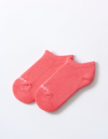 單色運動氣墊船短襪(童)- 桃紅