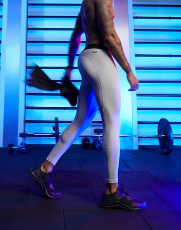 ASOS 4505 training baselayer tights with seam detail-Grey