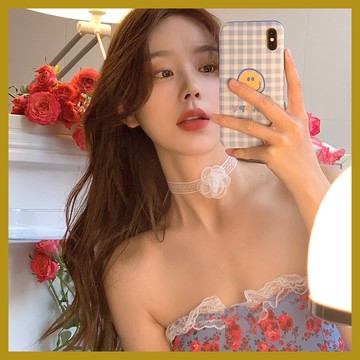 山茶花項鏈 蕾絲飄帶髮帶綁髮 僊女絲帶編髮 法式蝴蝶結手花頸鏈項圈