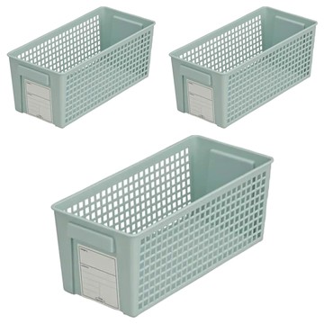 inomata 標記整理籃  13 x 28.7 x 11.5cm  藍色  3個