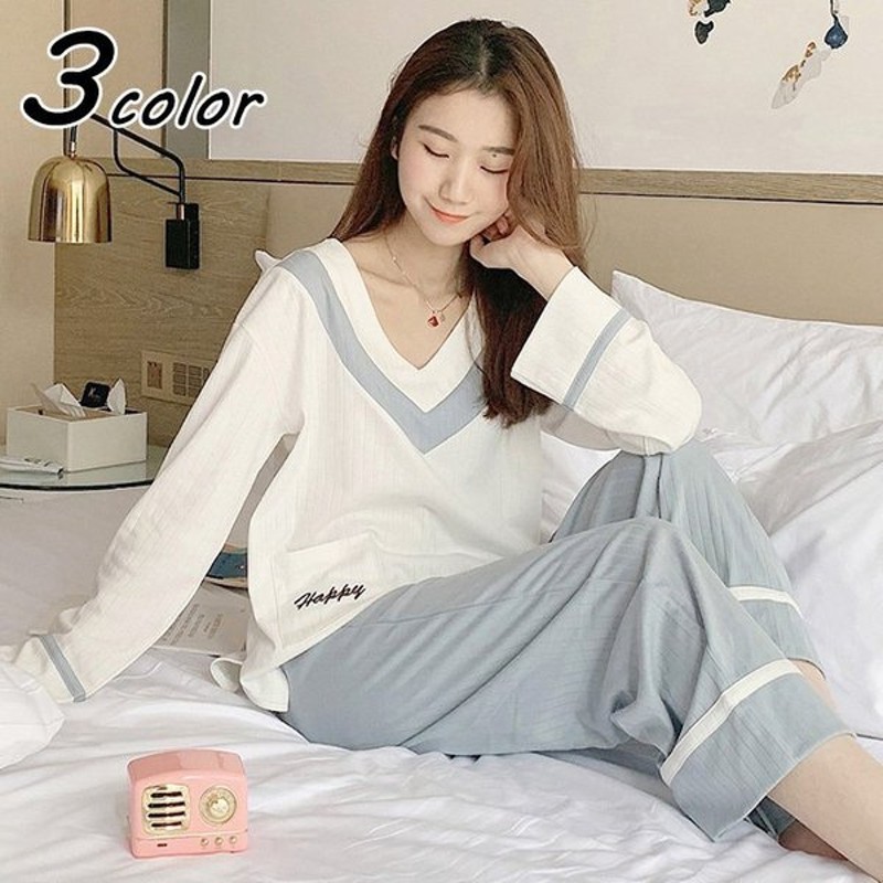 純手工細作 春新作 パジャマ 上下セット ルームウエア 長袖 韓国 激安 キャンセル不可商品 ファッション レディースファッション Www Writeawriting Com