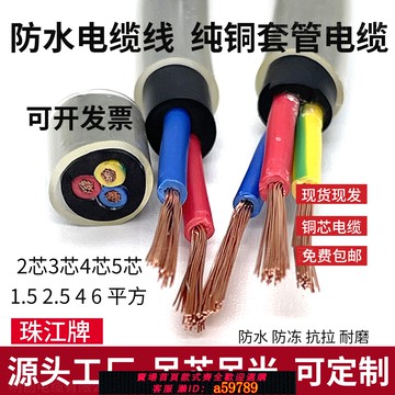 【台灣公司 可打統編】純銅防水電纜套管電纜RVV2芯3芯1.5/2.5/4平方地拖線工地套管電線