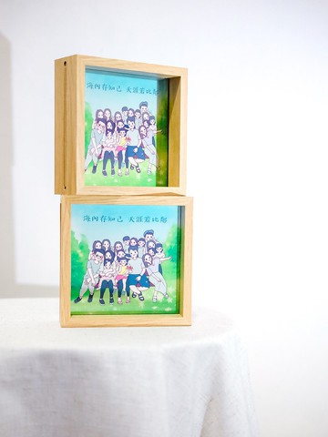 【客製化透明相框】似顏繪 人像寵物 相框 ⋯組合⋯ 移民散水紀念
