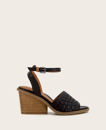 Gentle Souls- Nadia Leather Wedge Sandal in Black, Size: 8.5 by Kenneth Cole